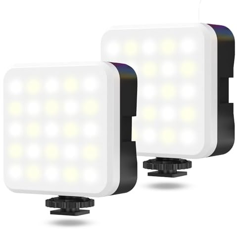 Zeadio LED Camera Video Light - 800LM Adjustable 3000K-7000K Color Temperature, CRI95 Portable Pocket LED Light for DSLR/Tabletop Filming/Selfie/Cell Phone/Photography, Pack of 2
