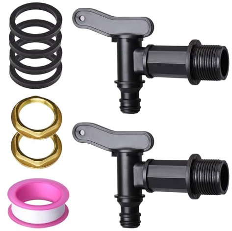 Raheem Raheem Lot de 2 robinets de citerne d'eau de 1,9 cm avec écrou en laiton pour robinet d'extérieur