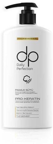 dp Daily Perfection Shampoo Pflegeschampoo – SalzFREI – mit KERATIN & BIOTIN – Reparierend & Pflegend – Für alle Haartypen – Verschiedene Sorten – 425 ml Haarausfall Haarwachstum (Baumwollmilch)