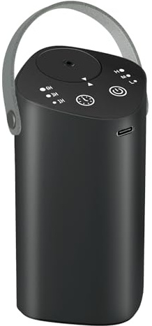 Waterless Essential Oil Diffuser with Handle, Scent Diffuser for Car Home Office Bathroom with Timer, Small Rechargeable Aromatherapy Diffuser, Portable Cordless Aroma Car Diffuser, Black
