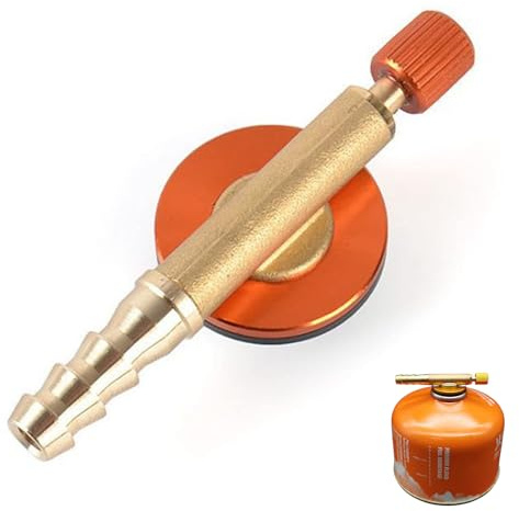 Adaptateur de recharge de gaz pour réchaud de camping : convertisseur universel de bouteille de gaz en laiton avec bouchons de valve – Buse portable de changement de bouteille régulateur de valve pour