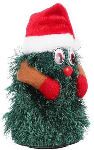 BESPORTBLE Arbre de Noël Dansant Électrique Peluche Décoration Animée pour Garçon Fille Rotatif pour Décor Intérieur Ne Contient de Pile