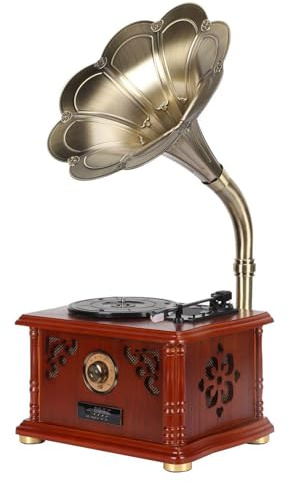 Bluetooth Speaker - Retro Gramophone Jukebox Vinyl Record Player with Wireless Connectivity