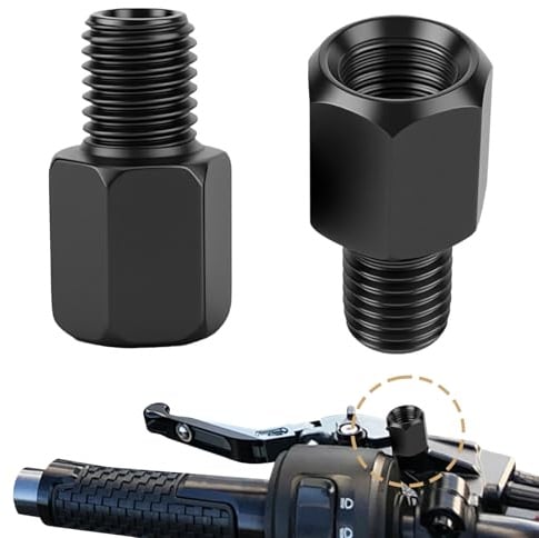 2 Stück Spiegeladapter, Motorrad Spiegel Adapter, M10 auf M8 Linksgewinde/Rechtsgewinde, Universell Motorroller Rückspiegel Schrauben für Motorrad, Scooter, Moped (M10 LH to M8 RH)