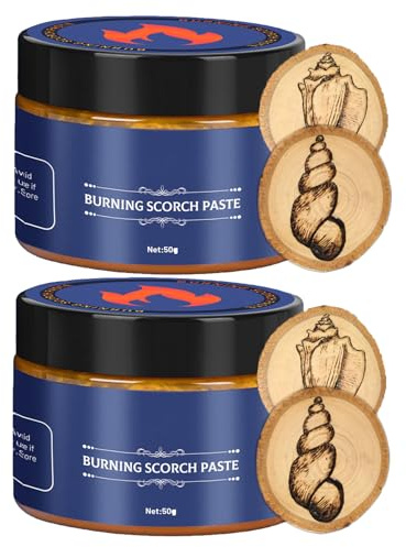 Lot de 2 pâtes à bois pour brûler le bois, marqueur de combustion du bois, gel multifonction pour travaux manuels, pâtes de torche Burnin-g pour créer des motifs complexes en cuir