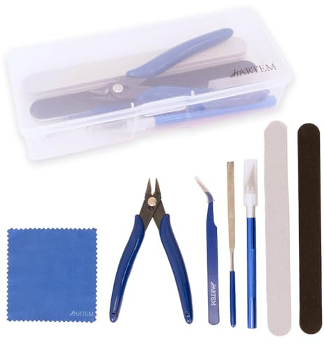 Hartem - Kit de Herramientas para Modelismo | Set Inciación de 8 Piezas para Maquetas | Compatible con Kits Gundam, Gunpla, Miniaturas y Modelos a Escala