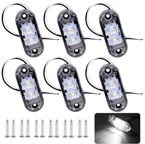 AOUZOVLI 6 Stück Begrenzungsleuchten LED 12 / 24V Anhänger Begrenzungsleuchten, Beleuchtung Positionsleuchten LED für LKW, Van, Wohnwagen, Bus, Anhänger, Boot - Vorder und Rückleuchten