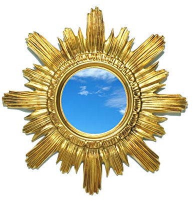 Ideacasa Spiegel mit goldener Sonne, Barock-Stil, Luigi XVI Kunst, Vintage, 42 cm