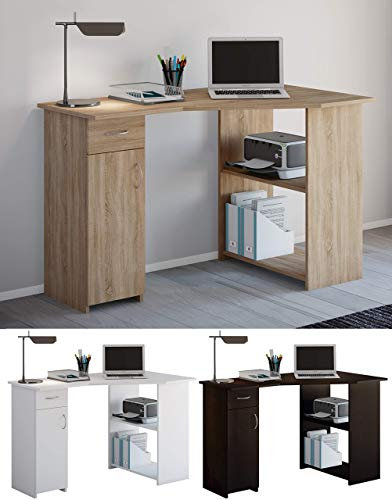 VCM Computertisch | Eckschreibtisch mit Schublade | Maße ca. H. 76 x B. 118 x T. 77 cm | Schreibtisch - Linzia