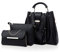 NICOLE & DORIS Damen Handtaschen 3 Stück Taschen für Damen Kette Tasche Top-Griffe Schultertaschen PU Leder Tragetaschen Umhängetasche Schwarz