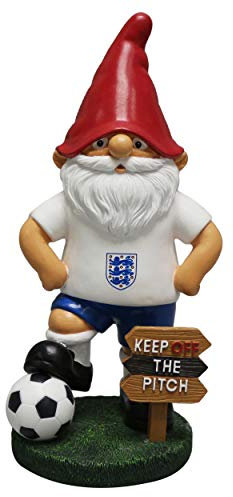 FOCO Limited England Football World Cup European Keep Off The Pitch Garden Gnome Ornament Indoor/Outdoor…