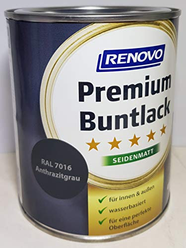 0.75 Liter RENOVO Premium Buntlack seidenmatt, RAL 7016 Anthrazitgrau