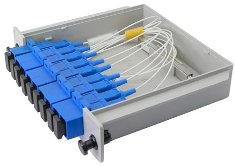 Splitter per fibra ottica 1 x 8 splitter per PLC plug-in per scatola di derivazione in fibra ottica KANGPING, utilizzato per rete dati CATV, apparecchiature di prova in fibra ottica, FTTH e FTTB