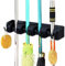 Witeygai Broom Mop Holder, Broom Organizer Wall Mount, Heavy Duty Wall Mounted Mop Clip Hangers Broom Storage Tidy Organizer with 4 Racks 5 Retractable for Closet Kitchen Garden Garage Bathroom