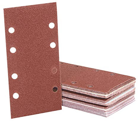 Schleifbogen Set / 93 x 190 mm / 40 Stück/je 10 x Korn 60/80/120/240 / selbsthaftend/für Schwingschleifer/Schleifpapier