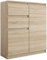 Framire S-2 Kommode in Sonoma Eiche, Kommode mit 2 Schubladen, 2 Türen, Schrank für Schlafzimmer, Wohnzimmer, Bad, 98 x 80 x 40 cm