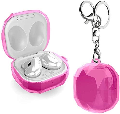 AISPORTS Compatible with Samsung Galaxy Buds Pro/Buds Live Case, Hard PC Diamond Surface Full Body Shockproof Rugged Armor Protective Case Cover with Keychain for Galaxy Buds Pro/Live