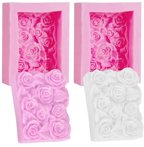 OBTANIM Silikonformen für Fondant, handgefertigte Schokolade, Süßigkeiten und Seife, Kerzen, Kuchendekoration, 2 Stück