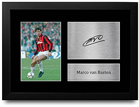 HWC Trading FR A4 Marco van Basten A C Milan Regali Stampati Autografo Firmato Foto Per Gli Appassionati Di Calcio E Sostenitori - A4 Framed