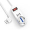 Mscien Multipresa con 1 Polivalenti e 2 Bivalenti 10/16A, 3 Porte USB (2USB+1USBC), Viaggia stile, piccolo, nuovo stile, Bianco, 2500 W, 250 V, Cavo 1,5 metri
