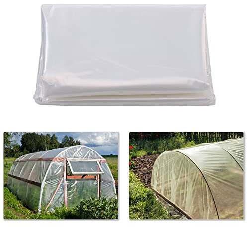 lulalula Kunststofffolie für Gewächshaus, 3 x 10 m, transparent, für Gewächshaus, Polyethylen-Folie, für Garten, Gewächshaus, Landwirtschaft
