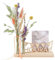 BloomPost Hooray - Trockenblumen - Inklusive 2 Vasen + Holzständer mit 'Hurra' und Girlande - Länge Trockenblumen +/- 30 cm - Mit Styling-Tipps