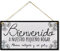 CARISPIBET Bienvenido Placa Decorativa para el hogar Cartel Decorativo para recibidor Adornos Colgantes 15 x 30 cm