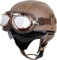 Demi Jet Caschi Moto Pelle Casco Moto Mezzo con Occhiali,Aperto Casco per Moto ECE Omologato Portatile Jet Casco Scodella per Uomo Donna Casco Moto Scooter Touring Casco ( Color : L , Size : 59~60cm )