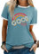 Dresswel Damen Good Vibes T-Shirt Regenbogen Druck Tshirts Rundhals Kurzarm Oberteile Hemd Tee Tops Bluse