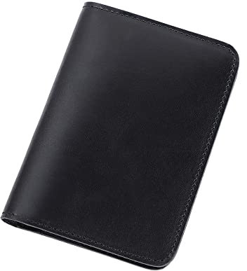 Su.B Reisepasshülle, Leder, Portemonnaie mit Passfach, Kartenfächer - Schwarz