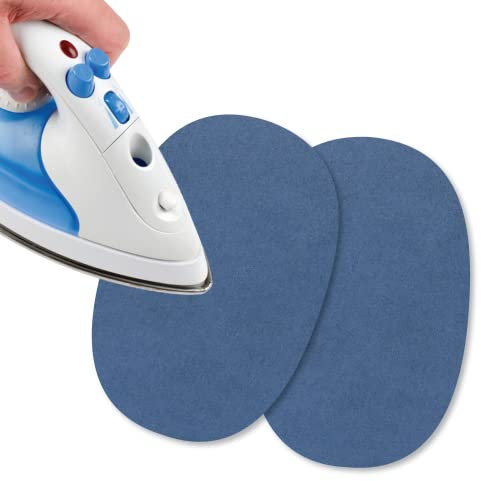 USIT, Mini Toppe Scamosciate Termoadesive, 13x9 cm, Ideali per Riparare Pantaloni, Giacche e Camicie, Tinte Inalterabili, 2 Pezzi, Avion