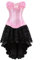 WLFFW Bustino Corsetto Eleganti e Gonna Tutu Corpetto Donna Pizzo (EU(50-52) 7XL, Rosa)