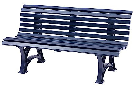PROREGAL Gartenbank Jamaika | 3-Sitzer | Blau | HxBxT 80x150x64cm | Witterungs- & UV-beständiger Kunststoff | Parkbank Sitzbank Außenbereich Garten Balkon Terrasse