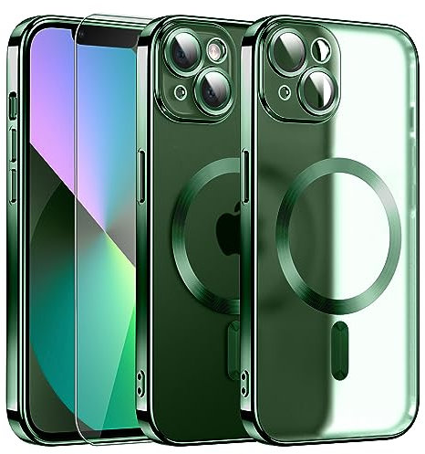 Matte Magnetisch für iPhone 13 Mini Hülle mit MagSafe [Original iPhone Äußere] [Kameraschutz Eingebaut] Case Dünn [Niemals Gelb] Handyhülle Stoßfest [ Militär schutz] Anti Fingerabdruck Schutzhülle