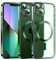DOSNTO Magnetic for iPhone 13 Mini Case with MagSafe [ Integrated Camera Protecion] Translucent Matte Soft Slim Cover, 10FT Military Grade Drop Tested [Anti-Scratch] Wireless Charging, Green