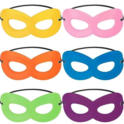 Skylety 6 Stück Halloween Maskerade Augenmasken Halloween Ball Kostüm mit Elastischem Band Männer Maskerade Maske für Halloween Festival Karneval Kostüm Cosplay Party (Helle Farbe)