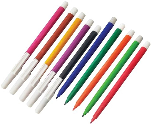 Single Colour Fineliner Colouring Pens, MULTICOLOUR, Fine Point, Pack of 10, Writing Pens, Write Sketch Mark Draw, School Office Home Use, iVAIDEX