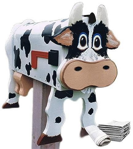UNISTRENGH Mailbox Us BoîTe Aux Lettres Animaux ImperméAble BoîTe Aux Lettres Rouleau à Journaux CréAtif en MéTal BoîTe Aux Lettres AméRicaine pour L'ExtéRieur Douce DéCoration De Jardin (Vache)