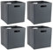 Yesdate Set of 4 Plastic Collapsible Cube Organizer, Plastic Storage Cube, Grey