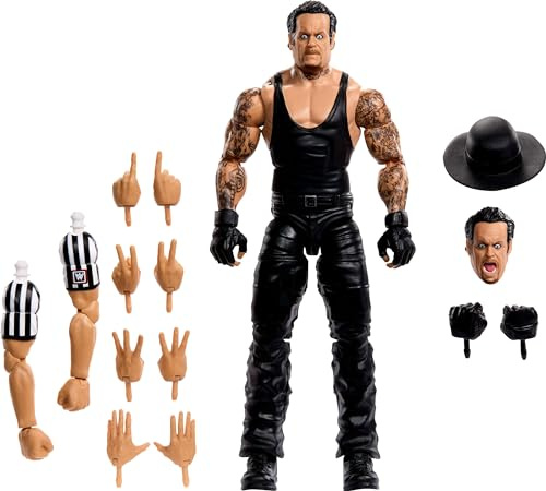 Mattel WWE Elite Collection Actionfigur, SummerSlam Undertaker, Sammelfigur mit Zubehör und Schiedsrichterstücken, um eine Figur zu bauen