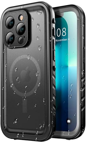 SPORTLINK für iPhone 13 Pro Wasserdicht Hülle - 360 Grad Outdoor Schutzhülle kameraschutz Displayschutz[ mit MagSafe][IP68 Waterproof] [6FT Stoßfeste Hard Case ] Magnetisch handyhülle Schwarz 6,1