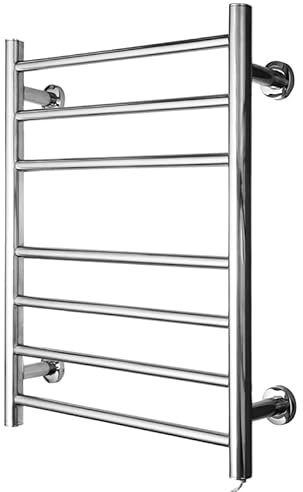 Dexpro Electric Towel Rail, Heated Towel Rail, Wall Mounted 7 Bar Stainless Steel Radiator 700 x 400mm (Matt Black)