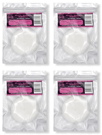 Tek-Gr PVA-Nachfüllpackung, 20 m x 25 mm, PVA-Netz, Nachfüllpackung, Karpfenangeln, Zubehör, passend für alle PVA-Trichter- und Kolbensysteme, 20 m