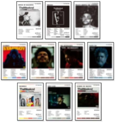 A ART·ZONE The Weeknd Album Cover Poster (10 Stück 8x12 Zoll) Papierdrucke Ungerahmt Plakat, Wandkunst für Zimmer Dekor Ästhetisches Schlafzimmer