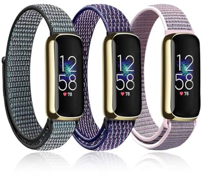 Ecogbd Bracelet de Montre en Nylon compatible avec Fitbit Luxe, Bracelet Sport réglable pour Homme Femme, Tissu souple respirant montre bracelet