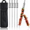 Stainless Steel Kebab Skewers Set of 6 - 40cm Flat With Sliders for Vegetable, Meat, Chicken - Reusable Grilling Accessories With Storage Bag