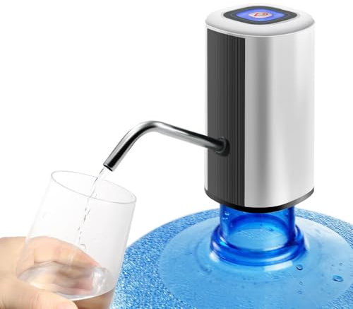 Bomba para botellas de agua, carga USB, dispensador automático de agua, interruptor portátil de agua potable con manguera de 50 cm para cocina, hogar, oficina, camping