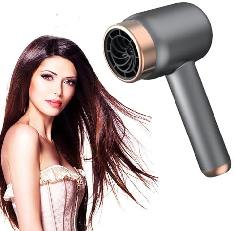 Secador de Pelo inalámbrico, secador de Pelo portátil Recargable, secador de Pelo Plegable de Viaje con Aire frío y Caliente, Regalo para Mujeres y niñas (Black)