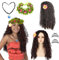 Prinzessinnen-Kostüm-Perücken-Set, langes lockiges Haar mit Halskette, Girlande, Haarnetz, Zubehör, Verkleidung für Frauen und Mädchen, Geburtstagsparty, Cosplay, Hawaii, Strand-Outfit