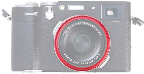 FOTGA Aluminiumlegierung Metall Objektiv Dekoration Ringdeckel Ring Cap für Fuji X100 Serie Kamera, Kompatibel mit X100V, X100VI, X100F, X100T, X100S, X100 (Rot)